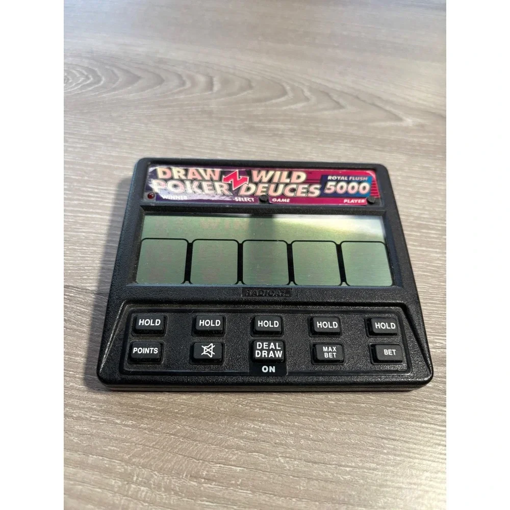 Radica Draw Poker‎ Wild Deuces 5000 Handheld Electronic Game Vintage Model 1414